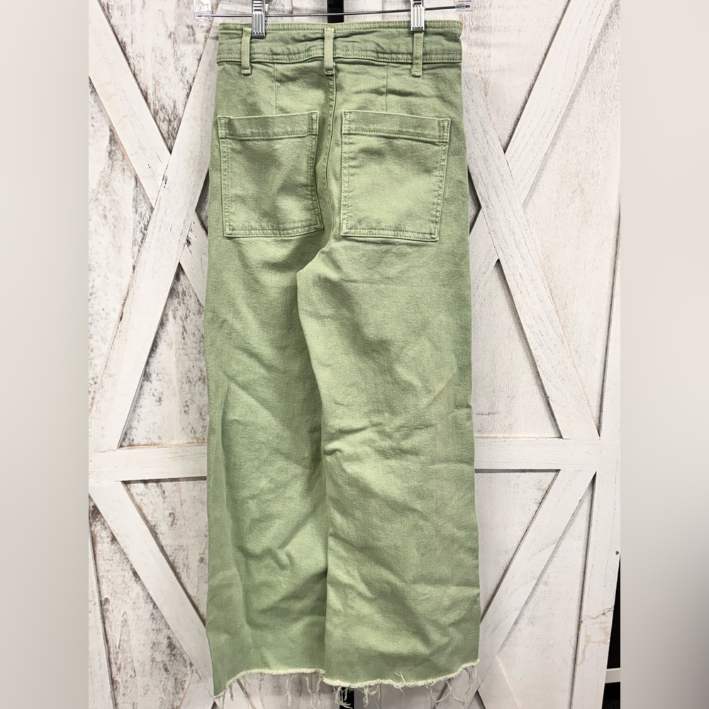 Zara Green Flare Wide Leg Jeans - Picture 6 of 8